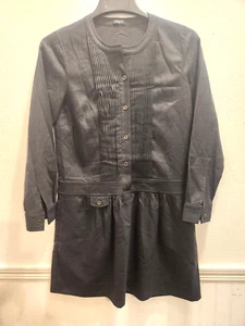 J.Crew Gray Pin Tucked Pleated Drop Waist Long Sleeve Wool Blend Dress 44-11 - Picture 1 of 9