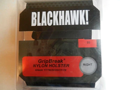 Blackhawk GripBreak Nylon Holster;  Glock 17, 19, 22-23, 31-32;  RH;  40GB03BK-R - Image 1 of 4