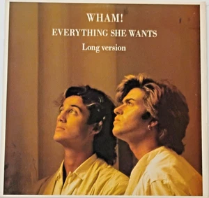 LP 12" VINTAGE Maxi Single  1984 COLUMBIA 33 rpm  WHAM! Everything She Wants - Foto 1 di 4