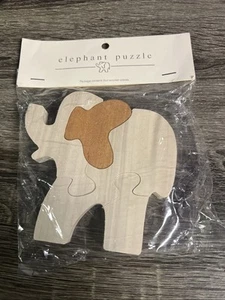 Elefant Holzpuzzle Pottery Barn Neu aus altem Lagerbestand 5 x 5 Zoll - Bild 1 von 2