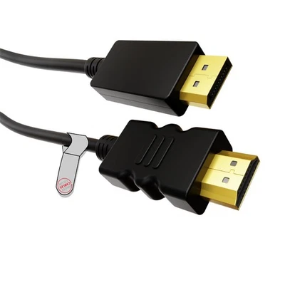 3m DisplayPort to HDMI AV Cable HD 1080p AUDIO VIDEO Monitor Screen Lead Gold - Image 1 of 4