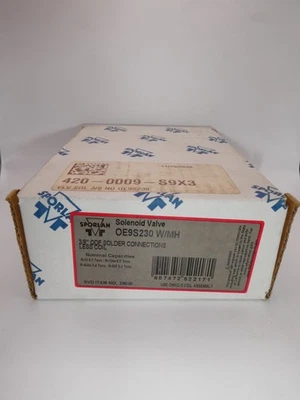 Sporlan 3380-00 OE9S230 3/8"ODF N/O Solenoid Valve