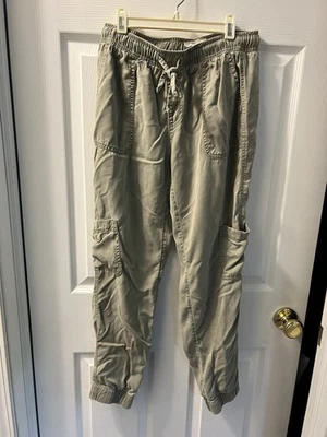 Women's Cargo Joggers Drawstring Elastic Waist  Pants 100% Lyocell C&C Cali Sm. - Image 1 of 3