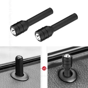2x Accesorios interiores de coche negro cerradura de puerta palo tirador pasadores cubierta aluminio - Imagen 1 de 12