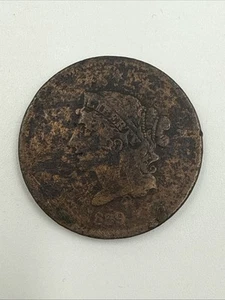 1839 Large Cent US One Penny Coronet Head - Bild 1 von 4