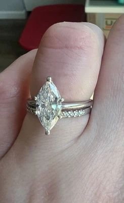 2ct Earth mined natural Marquise diamond ring and matching Band- appraisal*** - Image 1 of 4