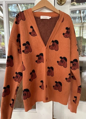 Tiny Cottons Kid's Knit Cardigan Sweater Brown Dog Size 12Y (12019B) - Image 1 of 4