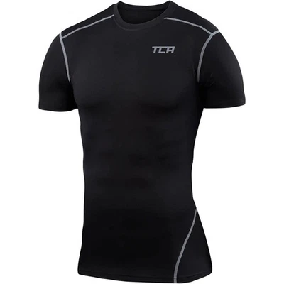 TCA Pro Performance Junior Compression Top Black Short Sleeve Kids Run T-Shirt - Image 1 of 2