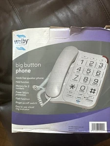 Big Button Phone By Welby Lifestyle Corded / White - Zdjęcie 1 z 5