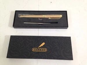 BEILUNER Ballpoint Pens, Stunning brushed gold Metal Pen with Golden Trim, Best - Picture 1 of 3