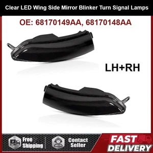 Clear LED Wing Side Mirror Blinker Turn Signal Lamps for 2011-2023 Chrysler 300 - Picture 1 of 10