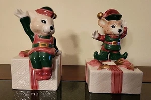 Vintage OCI Omnibus Mice/ Elf Candle Holders - Picture 1 of 10