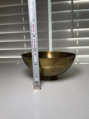 Antique Engraved Chinese Brass Bowl - Image 1 of 4