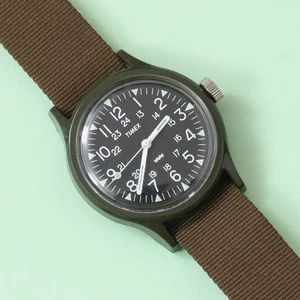 Timex Camper "MacGyver” Khaki Green Wrist Watch (Japanese Reissue) Vietnam War - Picture 1 of 5