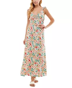 Kingston Grey Ruffle Trim V-Neck Floral Print Empire Waist Maxi Dress - XS #7957 - Picture 1 of 8