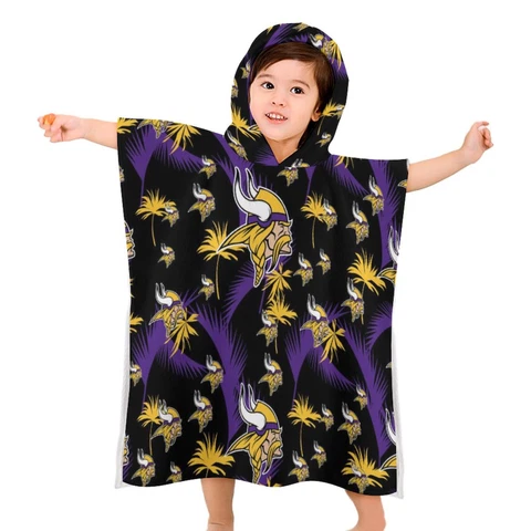 Minnesota Vikings Children's Bath Towel with Hood Travel Holiday Bath Towel Cover