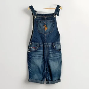 Vintage Baby Phat Denim Bibb Shorts Size 20 Embroidered Cat Y2K 90s Country - Picture 1 of 11