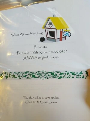 White Willow stitching - Pentacle table runner Cross Stitch - Image 1 of 3