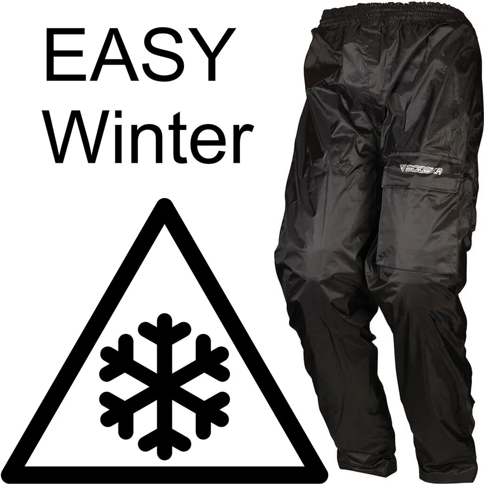 MODEKA Thermohose EASY Motorradhose Hose schwarz lang warm gefüttert Regen Wärme - Bild 1 von 3