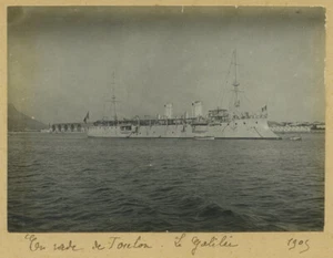 Rade de Toulon. Bateau de guerre le Galilée (croiseur). 1905. - Picture 1 of 1