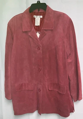 Jessica Holbrook Mujer Gamuza Botón Chaqueta Talla 1X Rasberry Foto 1 de 2