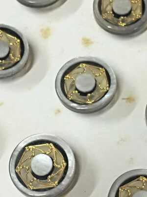 24 Bottoni Stile Arabesco oro/Argento, Gioiello, Eleganti, Giacca, Camicetta - Immagine 1 di 3