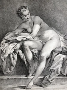 Étienne Fessard, d'après François Boucher — femme au bain — eau-forte — 1759. - Picture 1 of 11