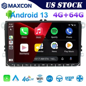 SCUMAXCON 9" Car Stereo Wireless Carplay Auto 4+64G BT GPS For VW Golf Jetta EOS - Picture 1 of 18