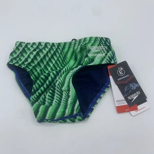 Speedo Brief Blue Green Endurance Lite Swimsuit Youth Boy's 24 NWT - Picture 1 of 3