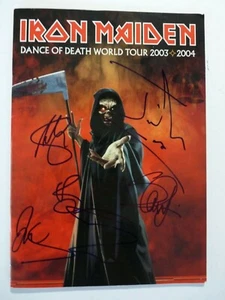 Iron Maiden Dance of Death X5 Banda Firmada Tour Programa de Conciertos Certificado BECKETT - Imagen 1 de 7