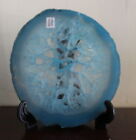 Quality Agate With Display Stand Natural Geology Mineral Stone Blue D-55