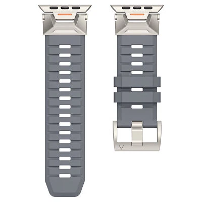 Conector de metal de acero inoxidable con banda de goma FKM para Apple Watch 42/44/45/49 mm Foto 1 de 4
