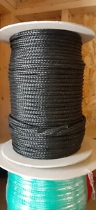 3/8 " x 400 ft. Hollow Braid Polypropylene Rope.Black. Made in USA. - Picture 1 of 3