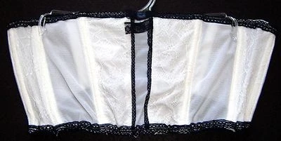 ¡NUEVO! Ajustador de cintura SEXY marfil y negro con gancho y ojo / Cosplay ~ MEDIANO / GRANDE Foto 1 de 4