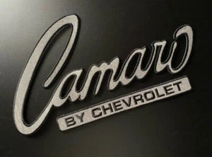 Camaro by Chevrolet Embroidered Iron on Logo Patch (Silver) 9.5"x5.5" - Picture 1 of 3