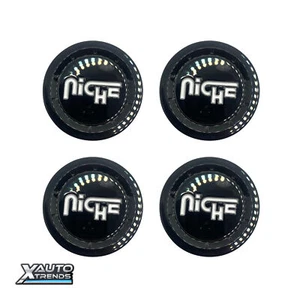 4 x Niche Billet Wheel Center Cap Gloss Black w/Silver Logo 1005-22-05GBS - Picture 1 of 1