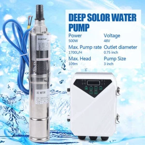 DC Solar Water Pump 24V / 48V Submersible Deep Well Pump Farm & Ranch Irrigation - Bild 1 von 26