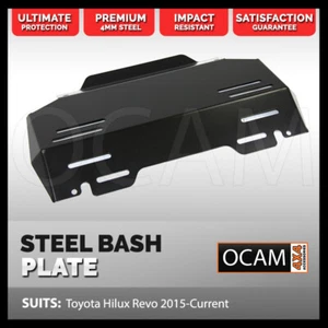 OCAM Steel Bash Plate For Toyota Hilux N80 2015-Current, 4mm, Black (1 Piece) - Picture 1 of 11