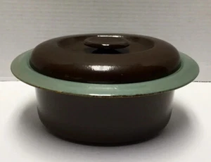 Red Wing Pottery Covered Oval Casserole Dish 10” X 8” Village Green and Brown - Picture 1 of 10