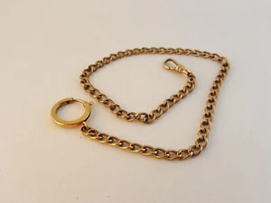 Vintage gold filled watch chain large spring clip 1/20 12K GF - Picture 1 of 7