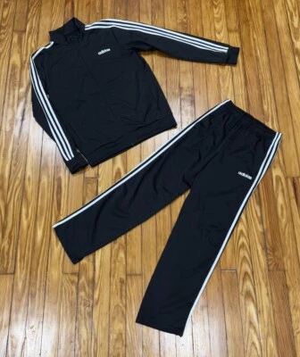 Adidas Essentials 3 Stripes Tracksuit Set Black Jacket Men’s Size Small / Medium - Image 1 of 3