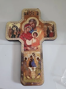 Weihnachtskreuz Jesus Geburtsgeschichte Bild koptische Ikonographie Theophanie Made Italy - Bild 1 von 4