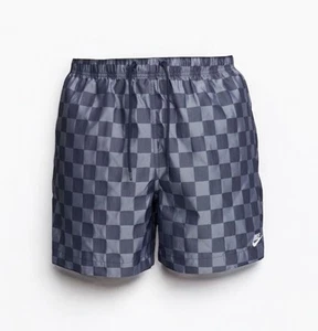 Nike Men's XXL Club Flow Athletic Shorts Checkered Blue FN3098 Nylon Unlined - Picture 1 of 14