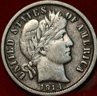 1914-D Denver Mint Silver Barber Dime - Image 1 of 2