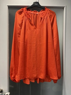 Ladies Orange Long Sleeve Blouse Size UK 18 - Image 1 of 4