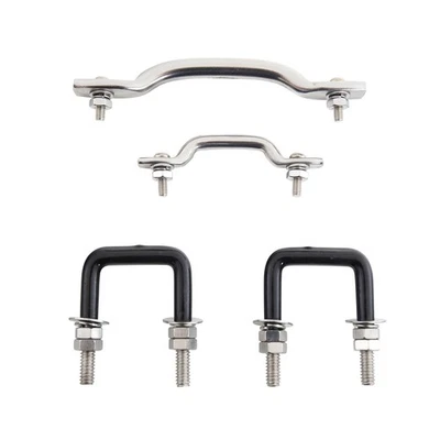 Smittybilt 7411 Windshield Tie Down Kit - Stainless Steel For 1959-1966 Jeep CJ3 - Image 1 of 4