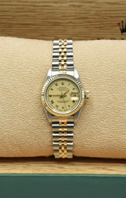 Ladies Steel & Gold Rolex Datejust 26 69173 Factory Champagne Roman Numeral Dial - Image 1 of 4