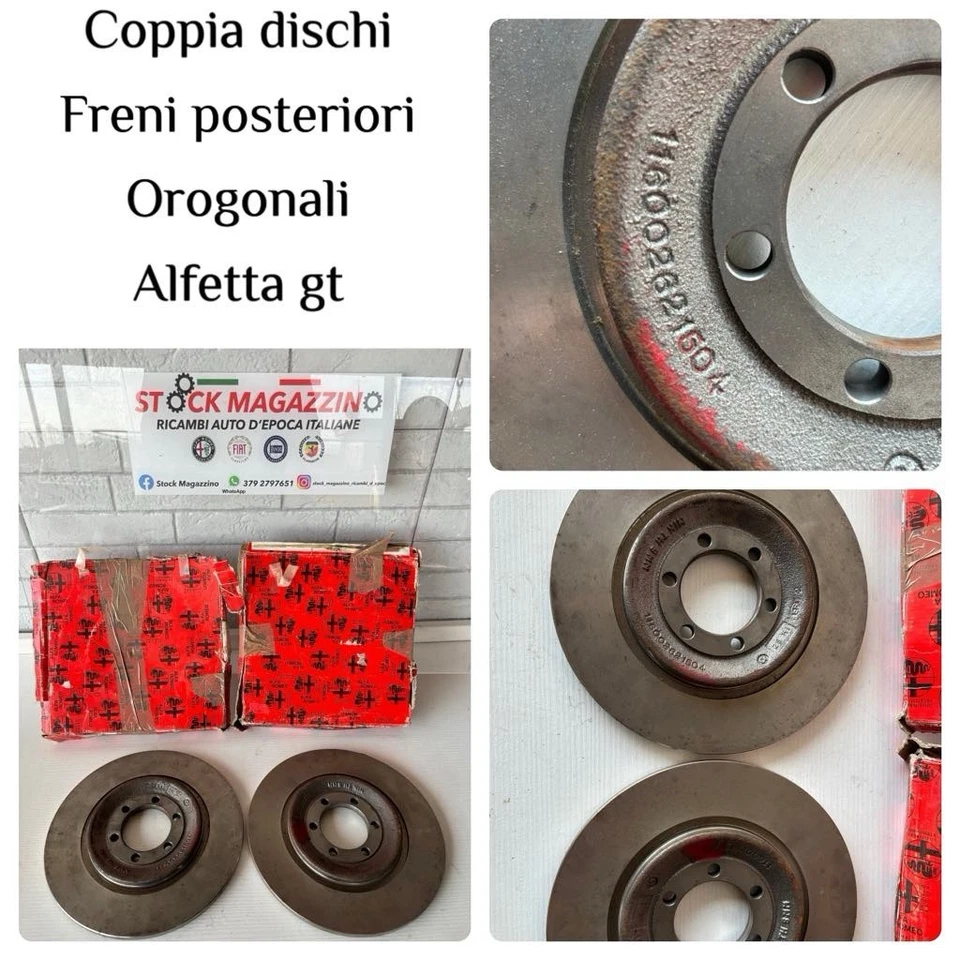 Coppia Dischi Freni Posteriori Alfa Romeo Alfetta Giulietta 75 Originali Foto 1 de 1
