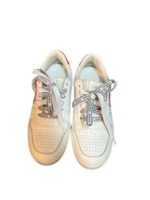 Versace Women's Medusa Logo Pink & White Leather Sneakers Shoes Sz-36.5 - Image 1 of 4