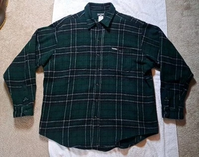 Pantalones de mezclilla Polo Ralph Lauren 100 % lana para hombre XL azul verde franela a cuadros con botones Foto 1 de 4